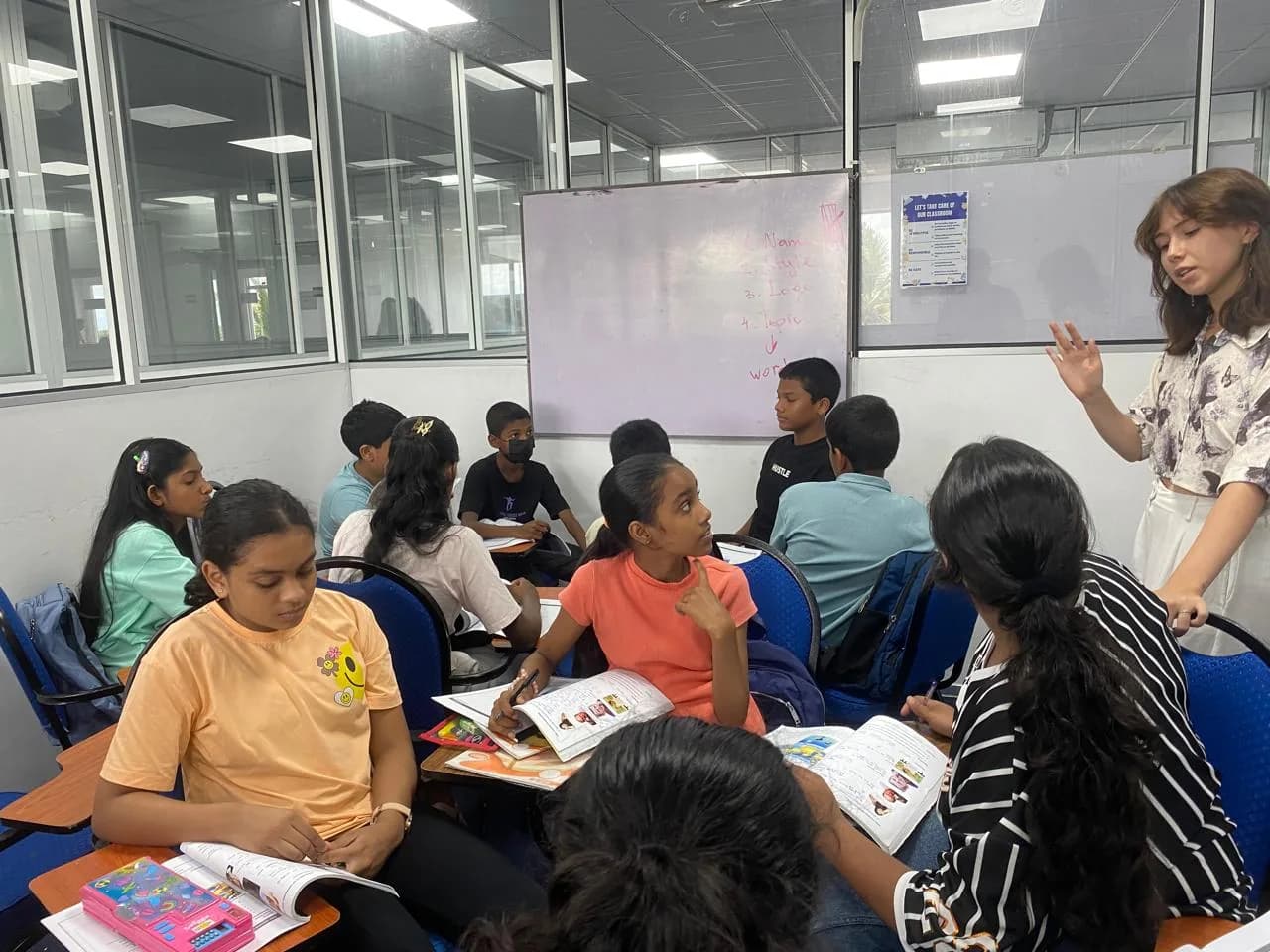 ESOL College International students taking part in a classroom lesson