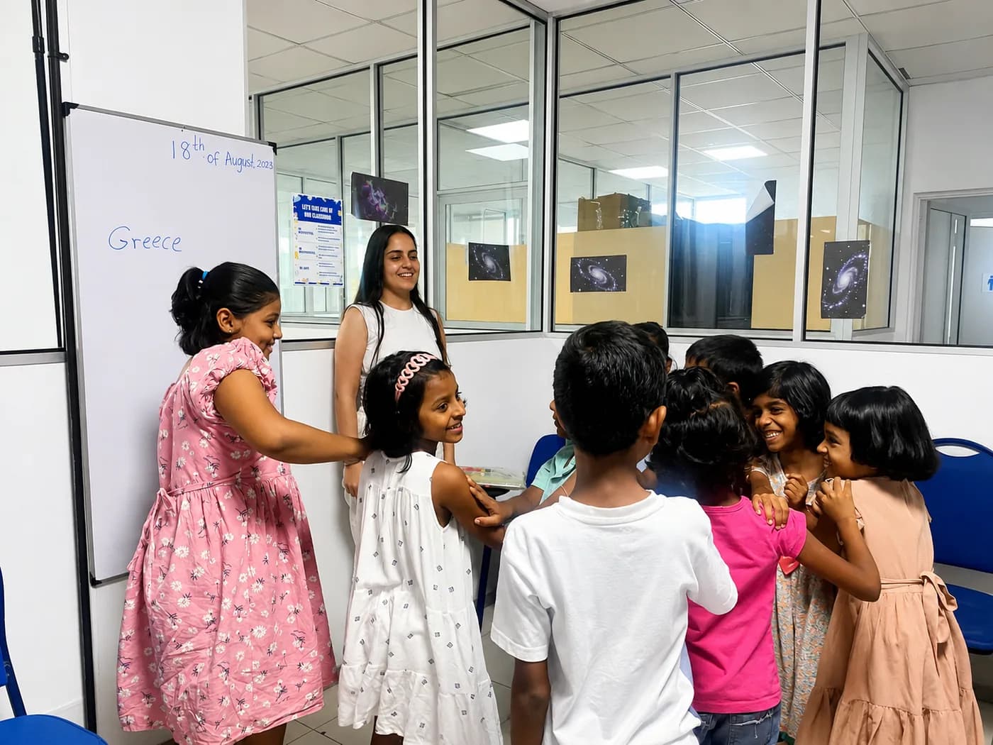 Primary Division students engaged in an English lesson at ESOL College International