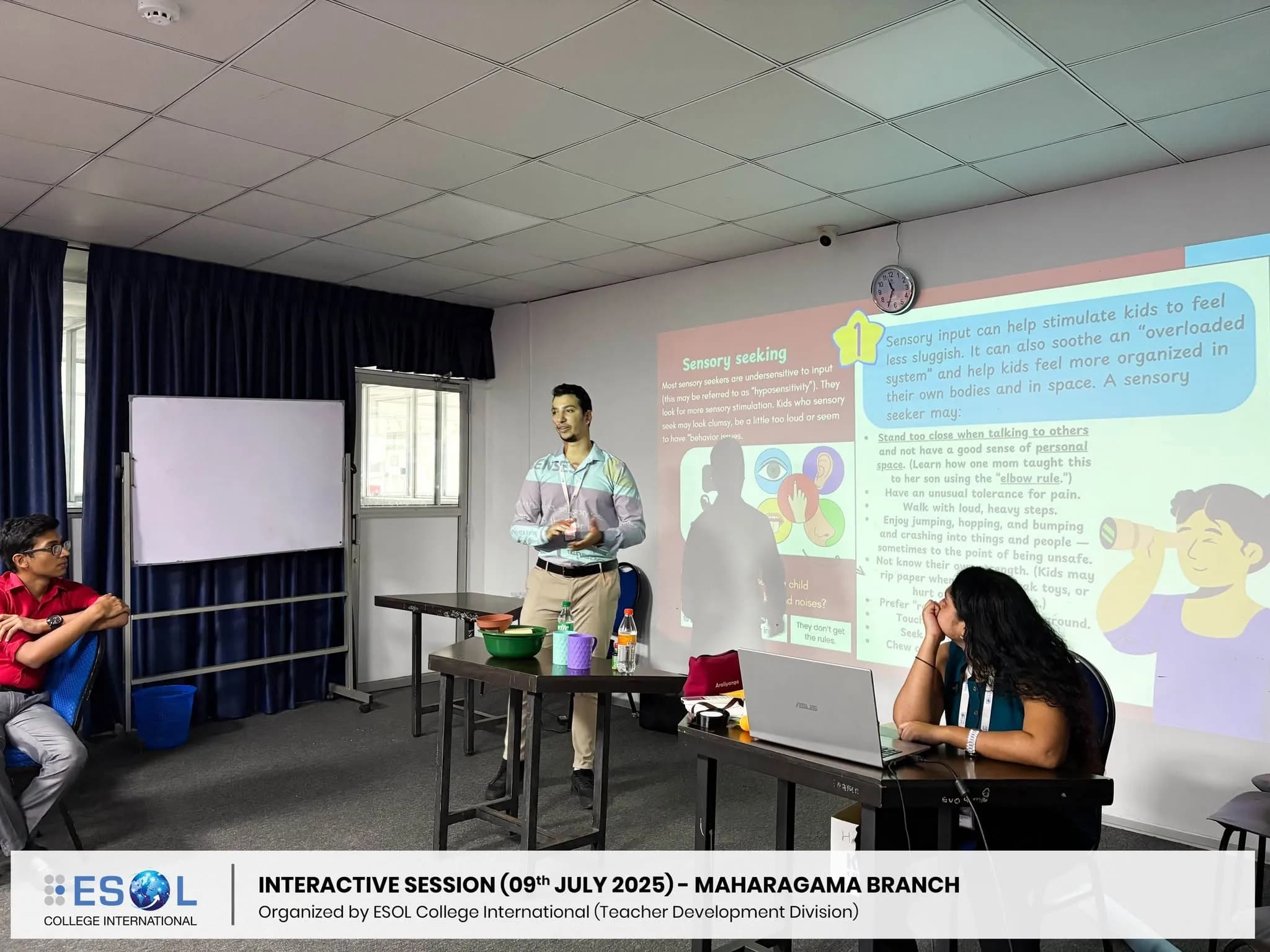 ESOL College International teacher training session on sensory learning strategies