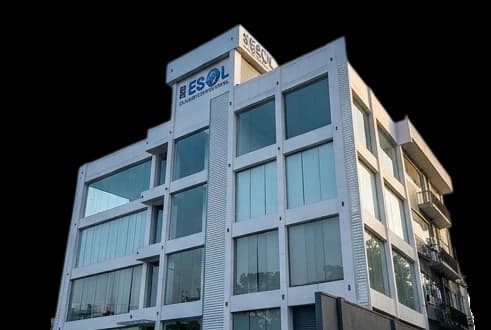 ESOL College International main campus building, cut out on transparent background